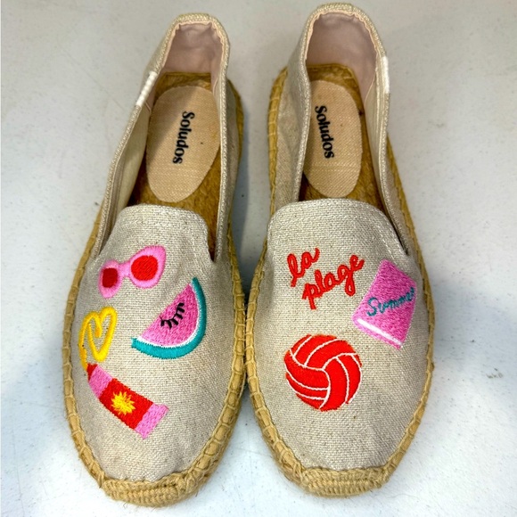 NEW $99 Soludos LA PLAGE French The Beach Days Espadrilles Shoes Summer 6.5 - Picture 1 of 9